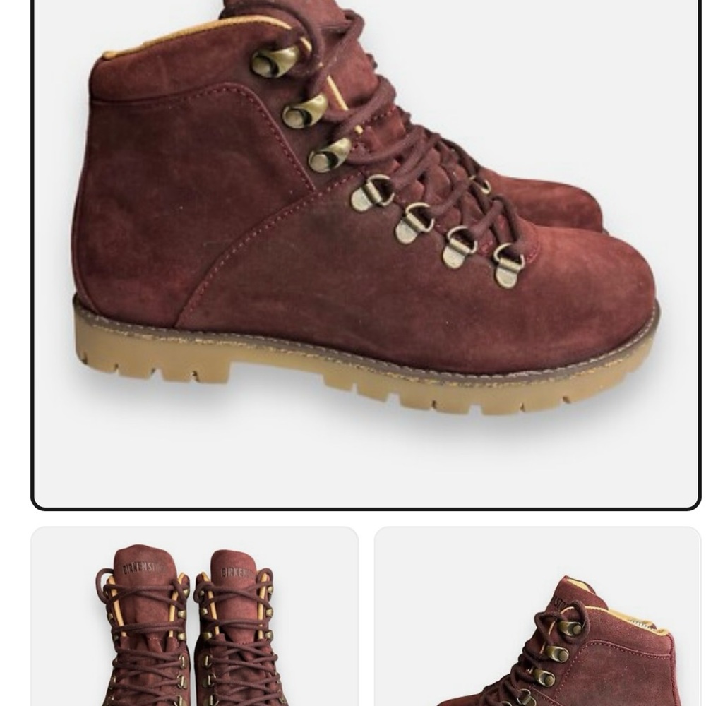 Birkenstock Burgundy Suede Hiking Boots